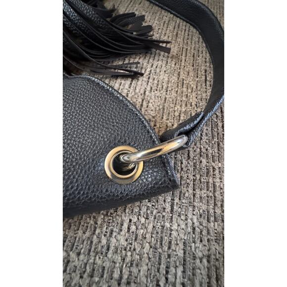Nine West Black Faux Leather Tassel Shoulder Bag - Picture 6 of 7